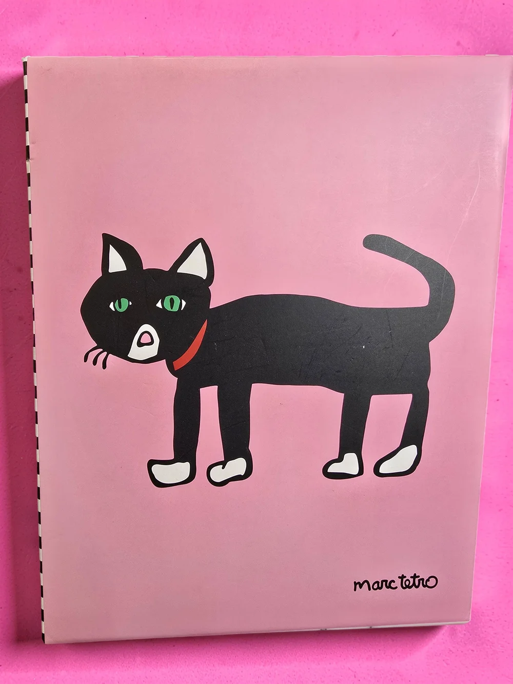 Marc Tetro 3-Piece Black Cat Pink Travel Gift Set Cosmetic Bag Card Wallet